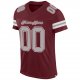Custom Burgundy Gray-White Mesh Authentic Football Jersey