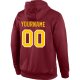 Custom Stitched Burgundy Gold-White Sports Pullover Sweatshirt Hoodie