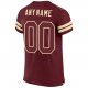 Custom Burgundy Burgundy-Cream Mesh Authentic Football Jersey