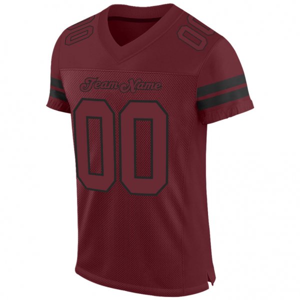 Custom Burgundy Burgundy-Black Mesh Authentic Football Jersey