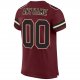 Custom Burgundy Black-Cream Mesh Authentic Football Jersey
