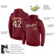 Custom Stitched Burgundy Cream-Black Sports Pullover Sweatshirt Hoodie