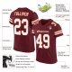 Custom Burgundy White-Orange Mesh Authentic Football Jersey