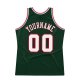 Custom Hunter Green White-Red Authentic Throwback Basketball Jersey