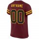 Custom Burgundy Black-Gold Mesh Authentic Football Jersey