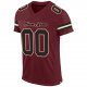 Custom Burgundy Black-Cream Mesh Authentic Football Jersey