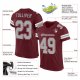 Custom Burgundy Gray-White Mesh Authentic Football Jersey