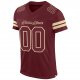 Custom Burgundy Burgundy-Cream Mesh Authentic Football Jersey