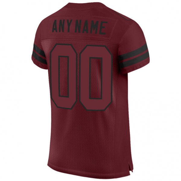 Custom Burgundy Burgundy-Black Mesh Authentic Football Jersey