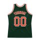 Custom Hunter Green Orange-White Authentic Throwback Basketball Jersey