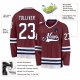 Custom Burgundy White-Navy Hockey Jersey