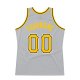 Custom Silver Gray Gold-Black Authentic Throwback Basketball Jersey