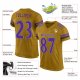 Custom Old Gold Purple-Black Mesh Authentic Football Jersey