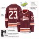 Custom Burgundy White-Orange Hockey Jersey